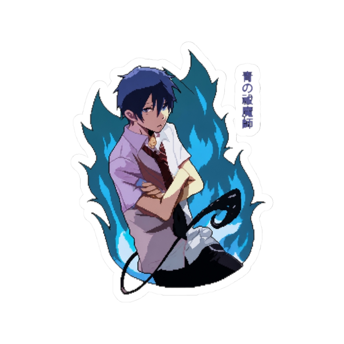 Blue Exorcist Rin Okumura PixelArt Sticker - alternate angle 3, merchandise